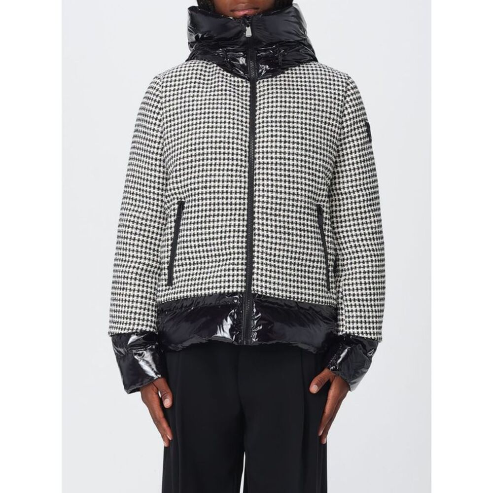 Pinko Women Short Quilted Vichy Tweed And Nylon Down Jacket Pinko With Hood